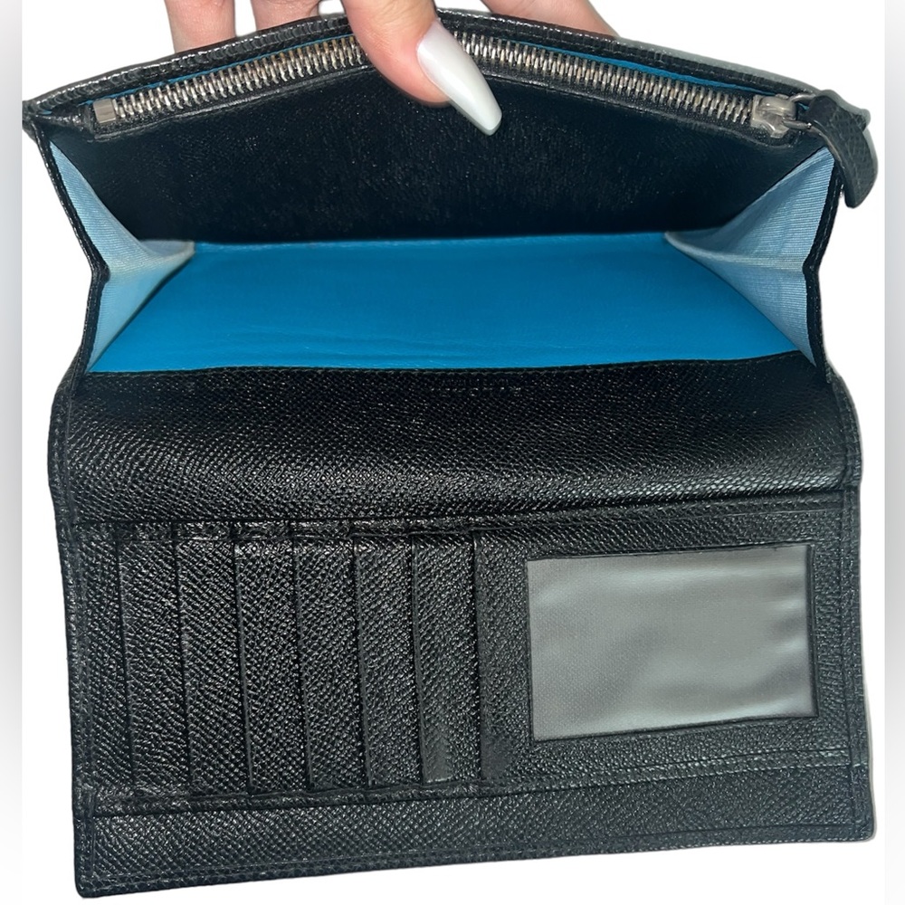 Bulgari Black Leather Continental Wallet View 6